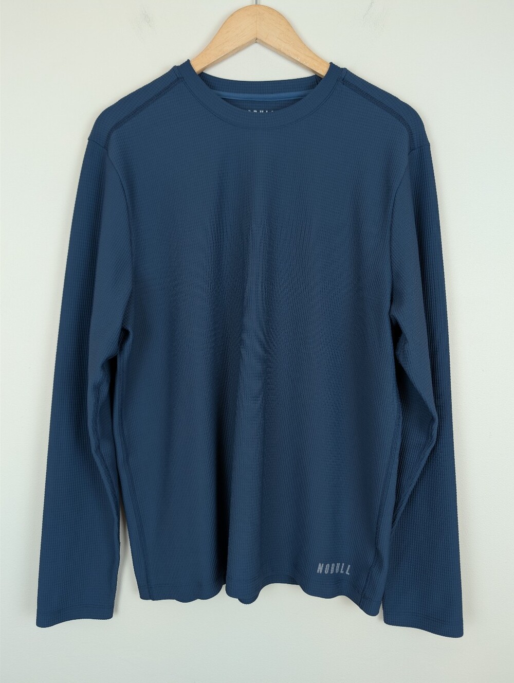 Nobull Men's Long Sleeve Waffle Tee - Blue size XL
